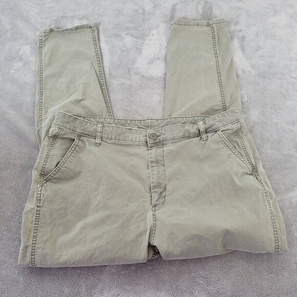 Old Navy Womens Pants 18 Plus Cropped Green Zip Fly Pockets Cotton Blend GRE26E - Picture 1 of 9
